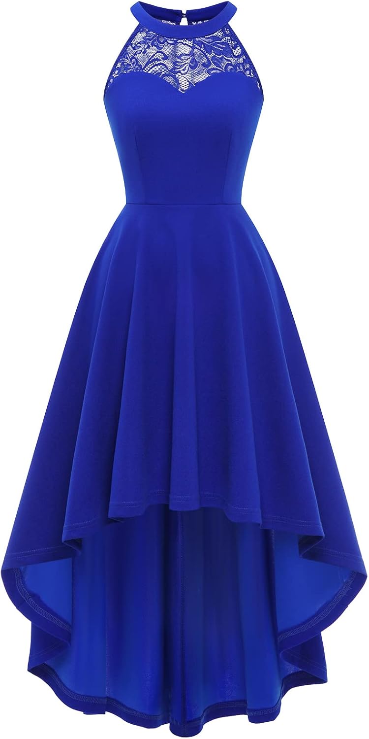 Bbonlinedress Abendkleider elegant für Hochzeit gast festliches Kleid Damen Neckholder Konfirmations