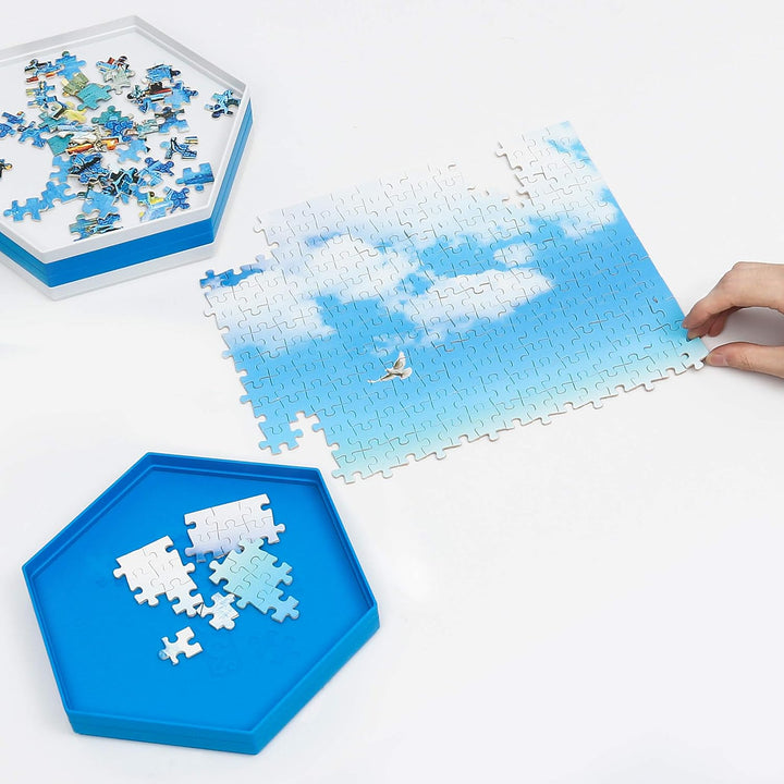 Becko stapelbare Puzzle Sortiertabletts/Sortierschalen/Puzzle sortierer mit Deckel, Puzzle Zubehör f