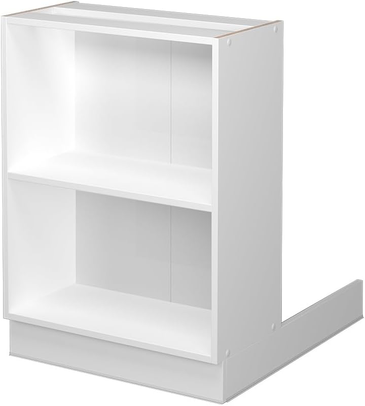 Vicco Kücheninsel Fame-Line, Weiss/Weiss, 60 cm ohne Arbeitsplatte Weiss Regalinselunterschrank 60 c