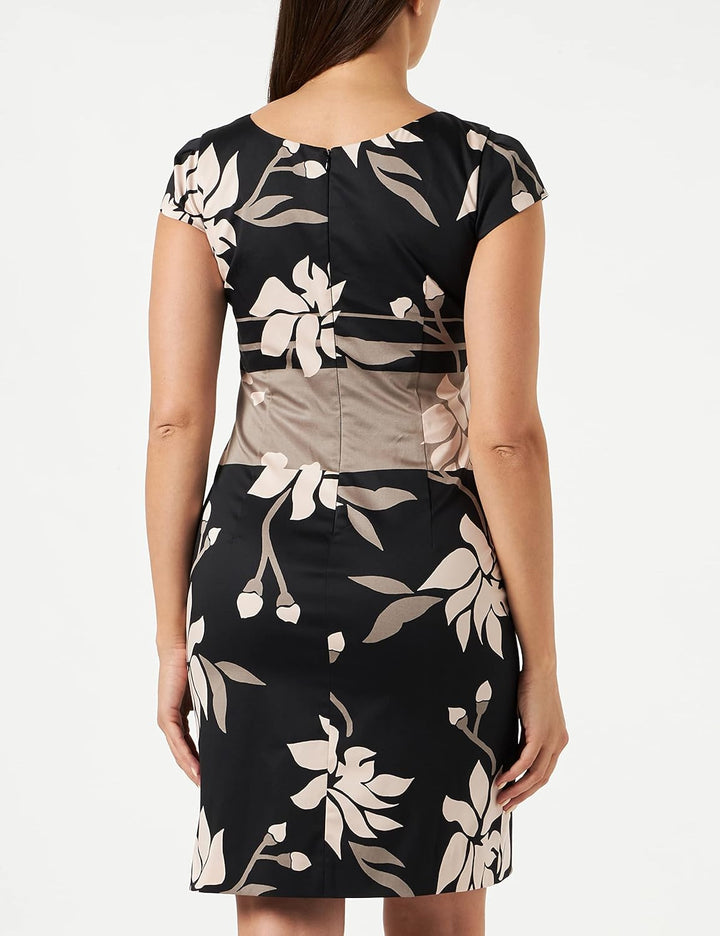 comma Damen Kleid, Grey/Black 99d5
