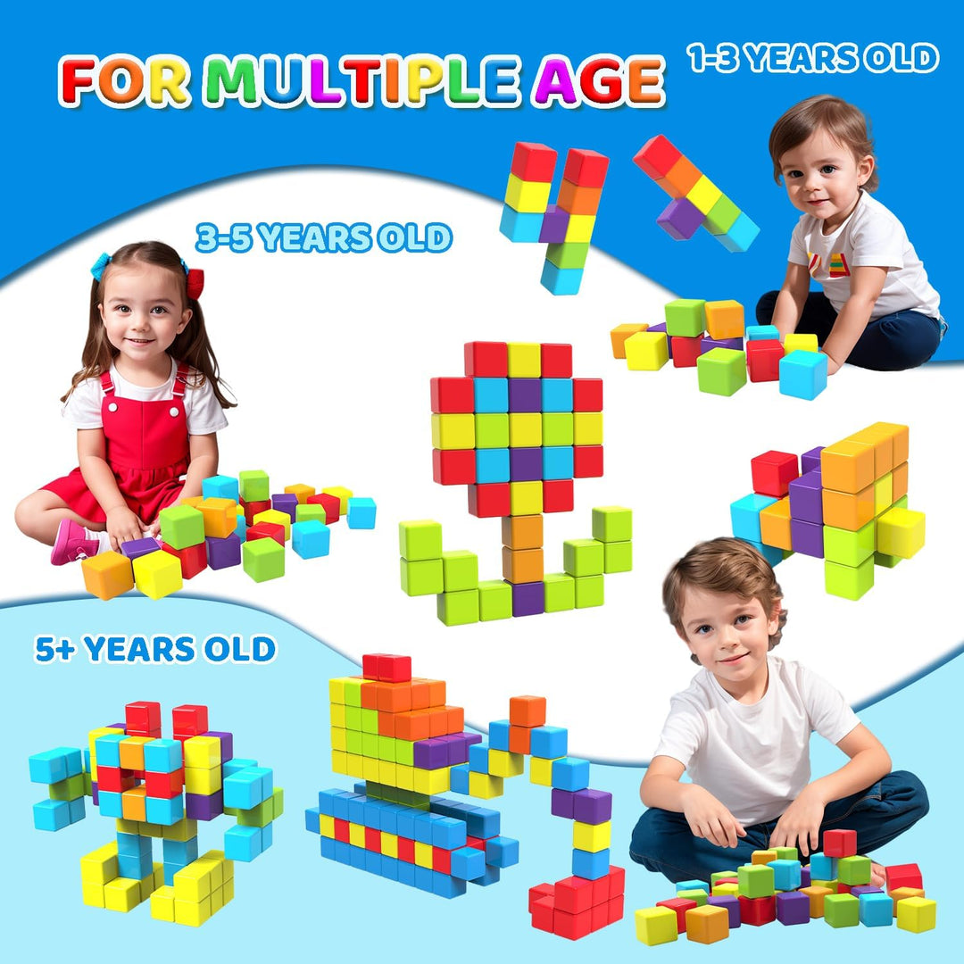 Pairez Toys Magnetische Bausteine, 1,65 Zoll grosse magnetische Stapelwürfel für Kleinkinder, sensor