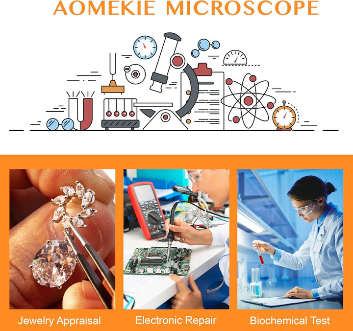 Aomekie Mikroskop für Kinder 3D Stereomikroskop 20x 40X Vergrösserung mit Objektträger Insektenprobe