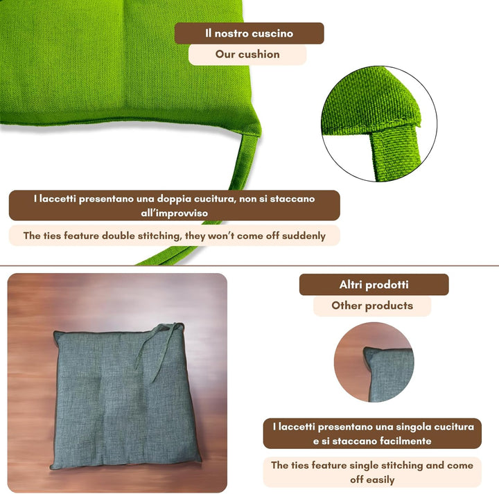 Il Tuo Artigiano Design Set mit 4 oder 6 Sitzkissen für Küchenstühle, hergestellt in Italien, Set mi