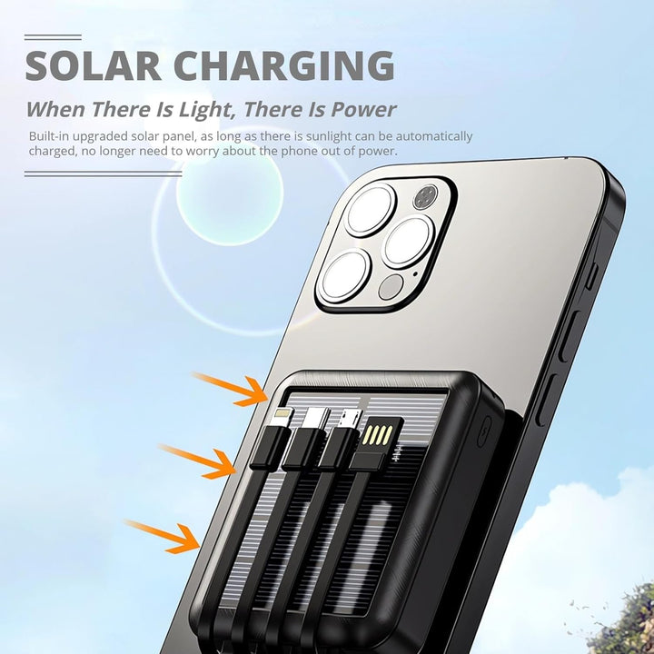 20000mAh Solar Power Bank für Handy-Laptop-Tablet, Mobiles Solar Ladegerät mit 4 USB-Ladekabel, Outd