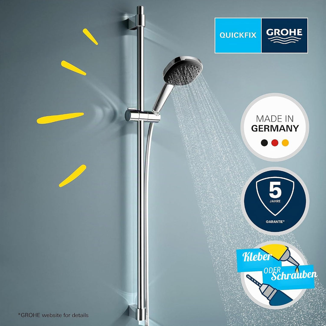 GROHE Vitalio 110, Duschset wassersparend, 8l pro Min (Brausestangenset mit: Duschkopf 2 Strahlarten