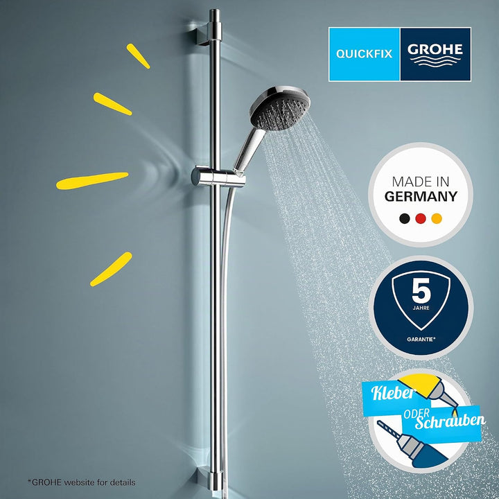 GROHE Vitalio 110, Duschset wassersparend, 8l pro Min (Brausestangenset mit: Duschkopf 2 Strahlarten