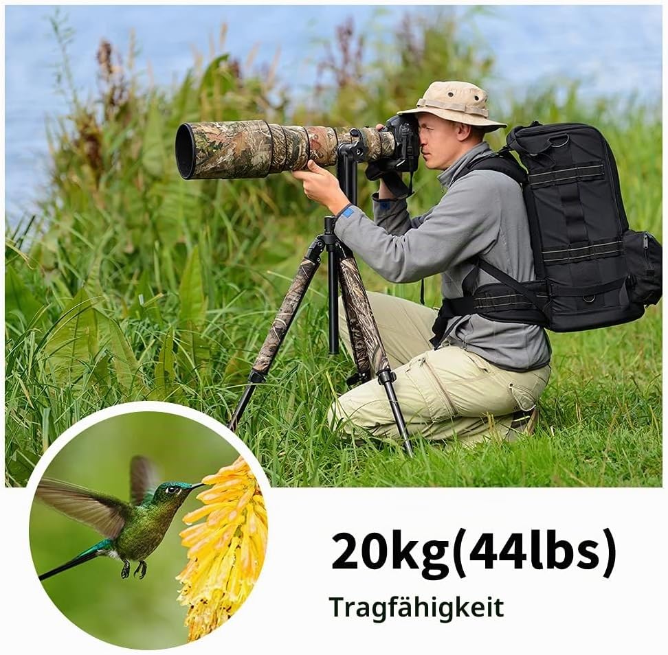 K&F Concept Aluminium Gimbalkopf, Professional Heavy Duty Metall 360° Panorama Stativkopf mit 20 KG