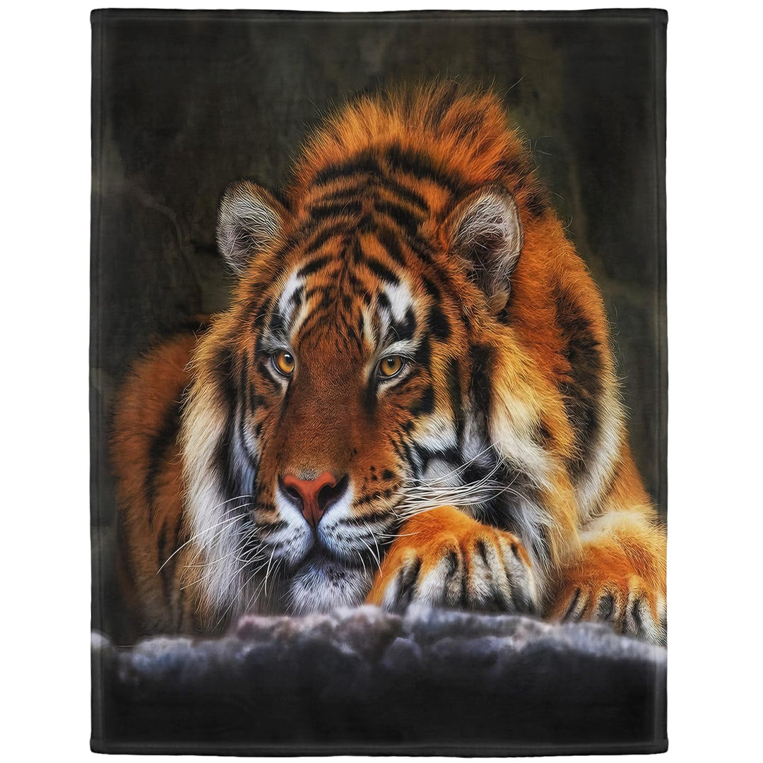 YISUMEI Decke 150x200 cm Kuscheldecken Sanft Flanell Weich Fleecedecke Tagesdecke Tiger kniend 150 x