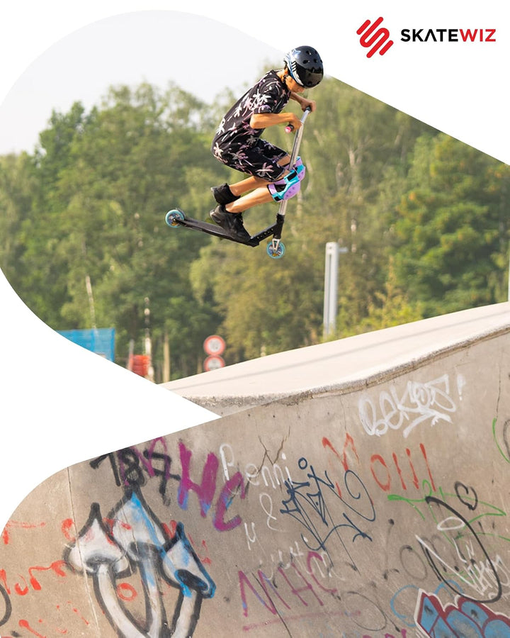 SKATEWIZ Skate Protektoren für Kinder &amp; Erwachsene in 6 Farben - Knieschützer Kinder Set [6pc] SMASH