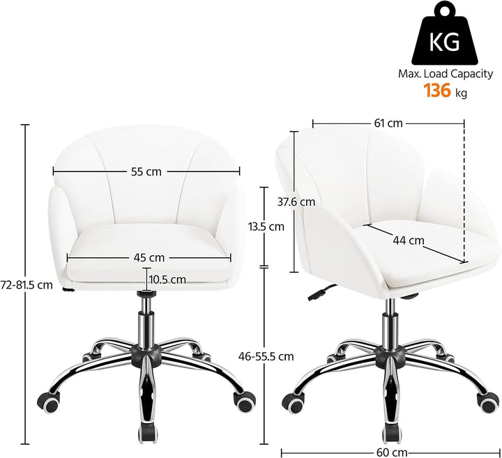 Yaheetech Schreibtischstuhl Ergonomisch Bürostuhl bis 136 kg Belastbar, Drehstuhl Höhenverstellbar C