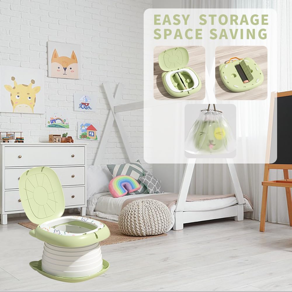 Klapptoilette für Kinder,Kindertoilette Tragbar,Kinder Reise Töpfchen,Töpfchen Faltbar,Tragbare Baby