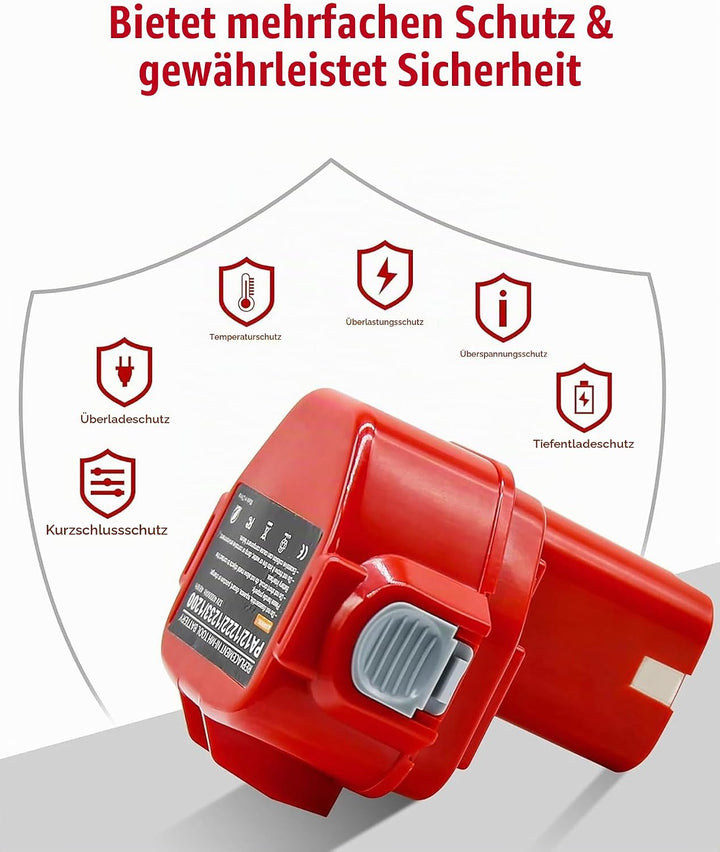 2 X 12V 5000mAh/5.0Ah Akku Ersatzakku für makita PA12 1222 1220 1233 1234 1235 1235F 192696-2 192698