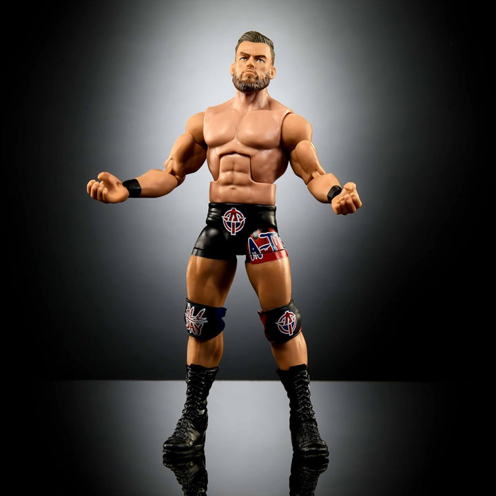 Mattel WWE Elite Actionfigur & Zubehör, Serie #110 Austin Theory 15,2 cm Sammlerstück mit 25 Gelenkp