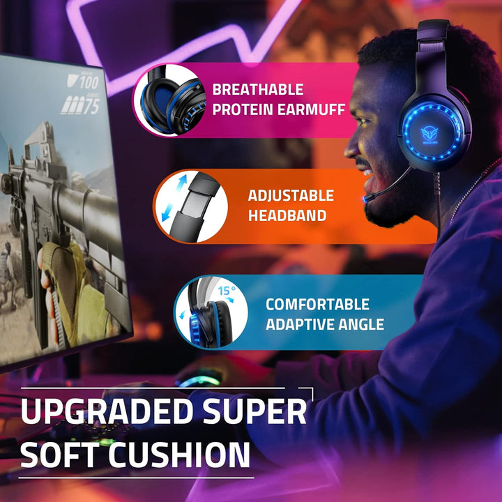 Pacrate Gaming Headset für PS4/PS5/Xbox One/PC/Nintendo Switch, PS4 Kopfhörer mit Kabel Xbox Headset