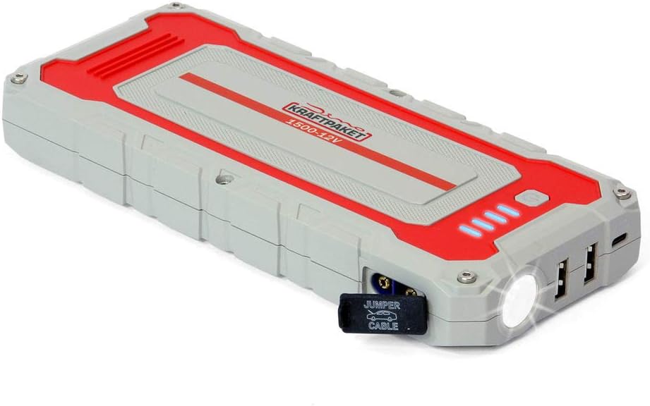 Dino KRAFTPAKET 136150 12V-1500A Starthilfegerät 62.9Wh-Die Neue kraftvolle Generation, kompatible m