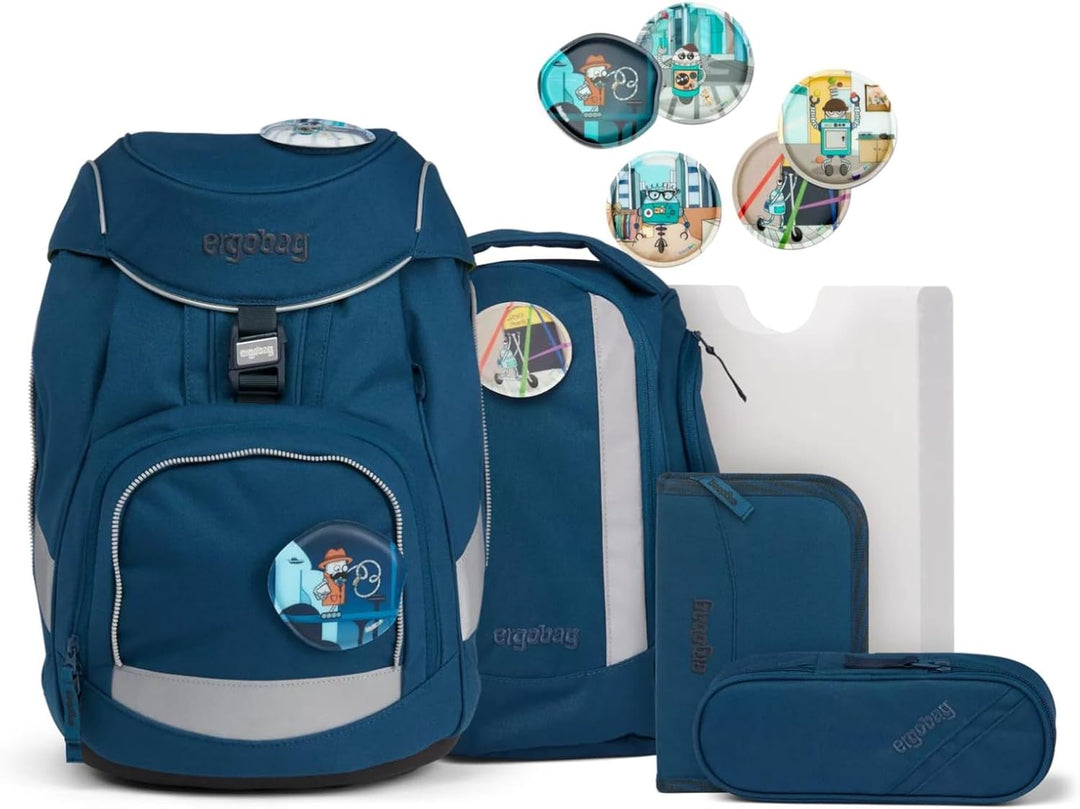 ergobag Unisex Kinder Pack School Backpack Set Rucksack Einheitsgrösse Robotbär - Blau, Einheitsgr&#