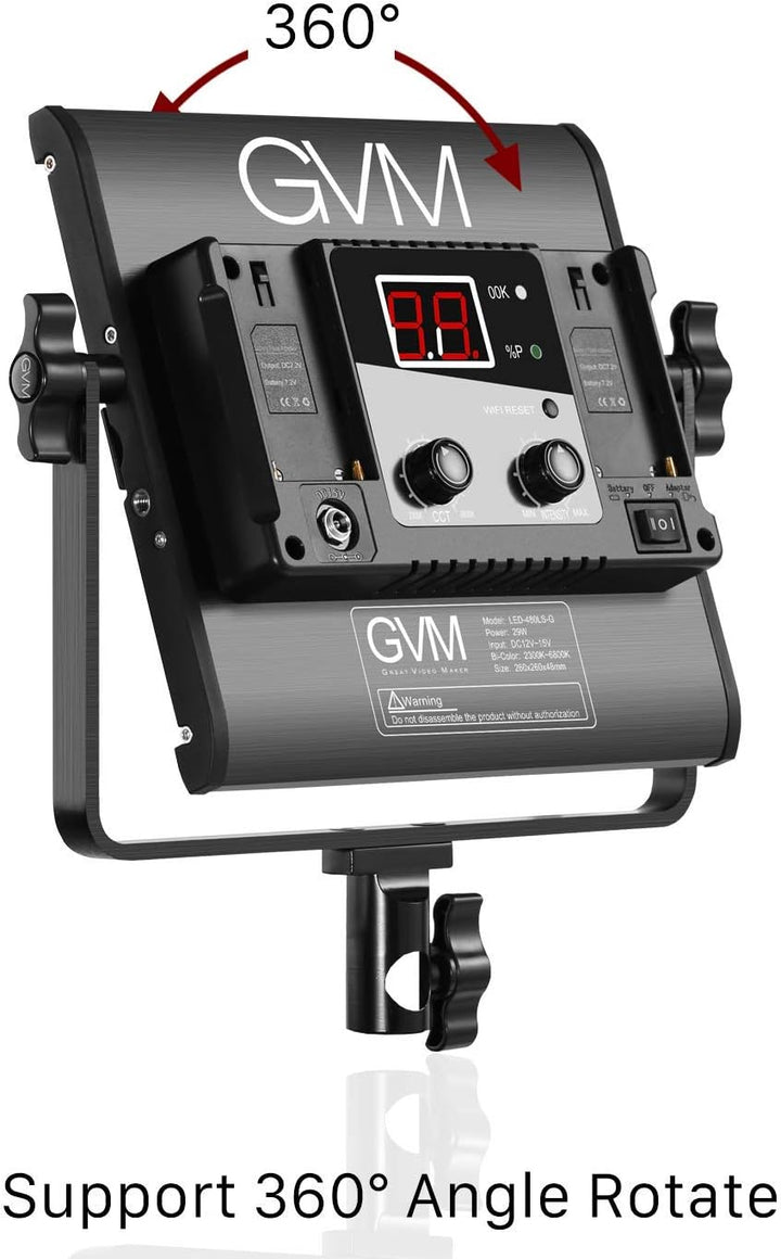 GVM LED Videoleuchte mit Stativ, APP Control 480 LED Fotobeleuchtung für YouTube Studio Videolicht S