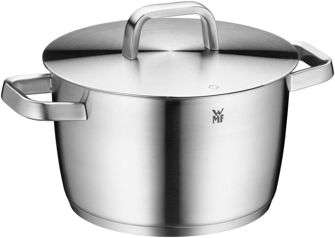 WMF Iconic Kochtopf gross 22cm, Metalldeckel, Fleischtopf Induktion 4,7l, grosser Topf, Cromargan Ed