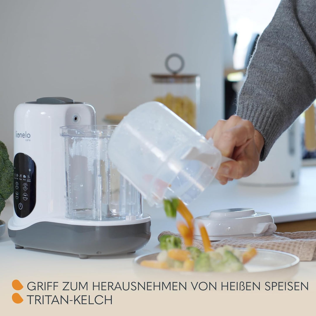 LIONELO BABYMENU Multifunktionale Küchenmaschine zur Zubereitung von Babynahrung 300 4 Programme Däm