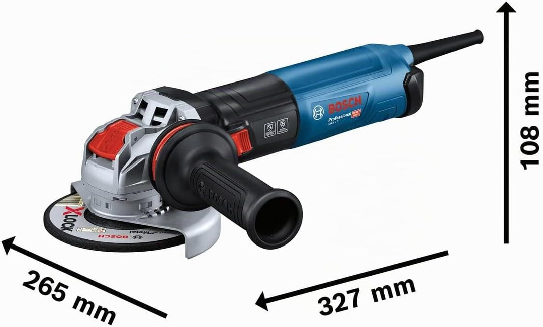 Bosch Professional Winkelschleifer GWX 17-125 S (1.700 Watt, Zusatzhandgriff, Schutzhaube, anklippba