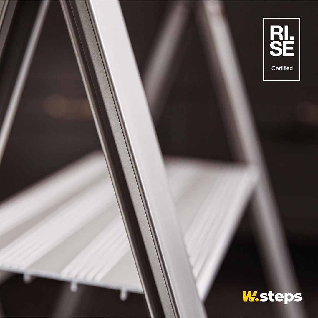 Alu Trittleiter Vikingstep Mini von WIBE LADDERS I 480mm hoch I Belastbar bis 150kg I Kompakte Alumi