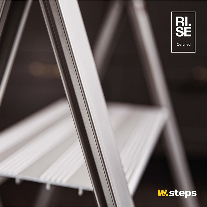Alu Trittleiter Vikingstep Mini von WIBE LADDERS I 480mm hoch I Belastbar bis 150kg I Kompakte Alumi