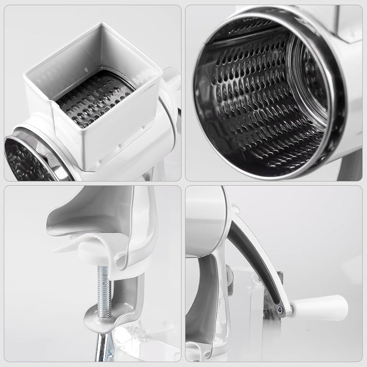 Manuelle Nussmühle mit 2 abnehmbaren Trommelblättern, Edelstahl Schnelles Schneiden Gemüsehobel, Man