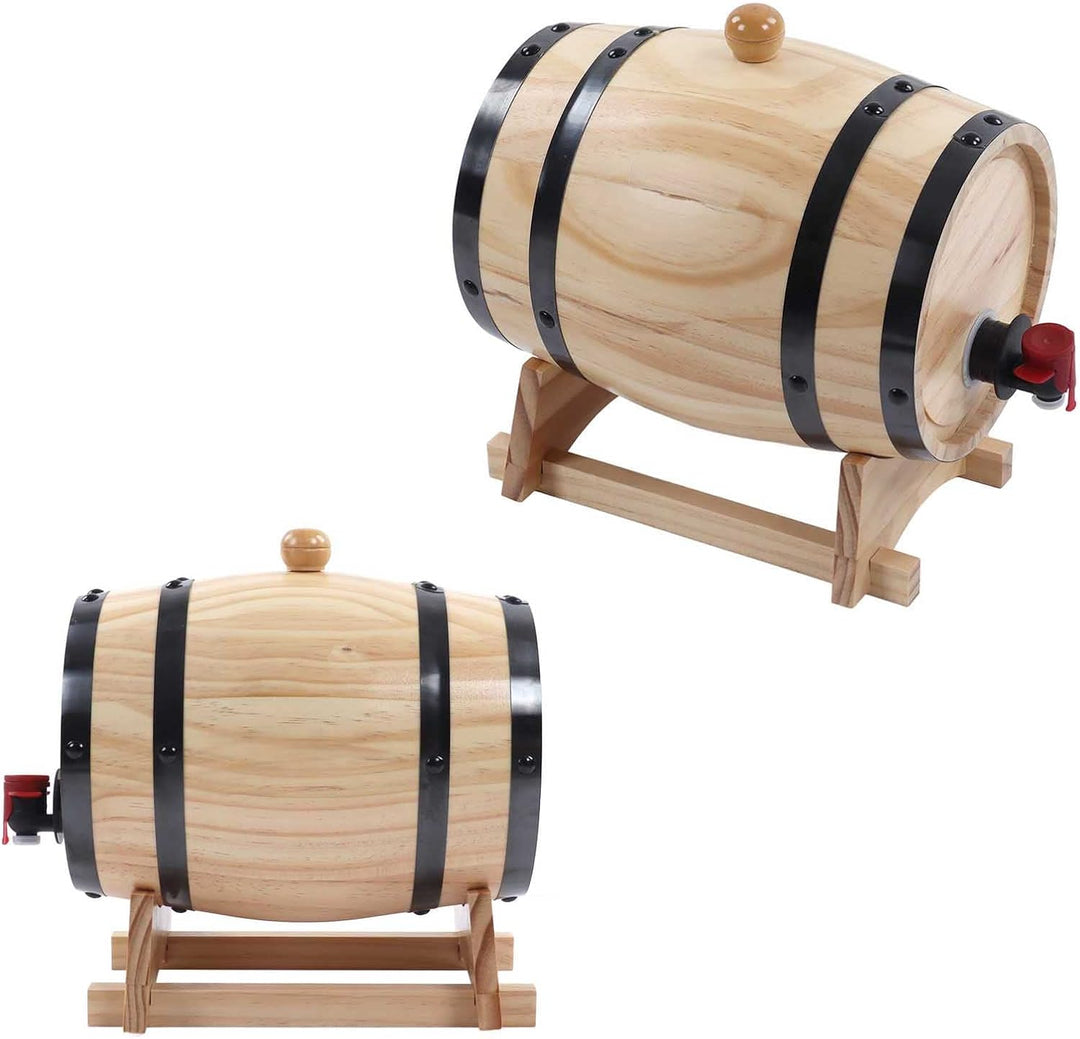 Jeffergarden Wein-Eichenfässer, Eichenfässer mit Klarer Holzmaserung für die Bar (3L), 3L