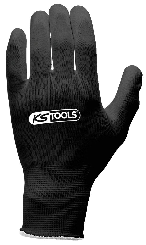 KS Tools 310.0480 Mikro-Feinstrickhandschuhe-schwarz, XXL, 12 Paar, XXL