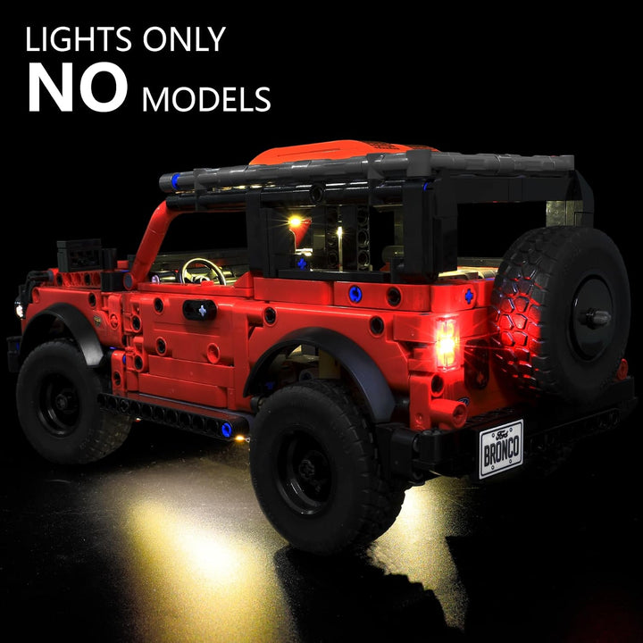 LED-Beleuchtung kompatibel mit Lego Technic Ford Bronco SUV Auto, Light Up Kit für Lego Ford Bronco
