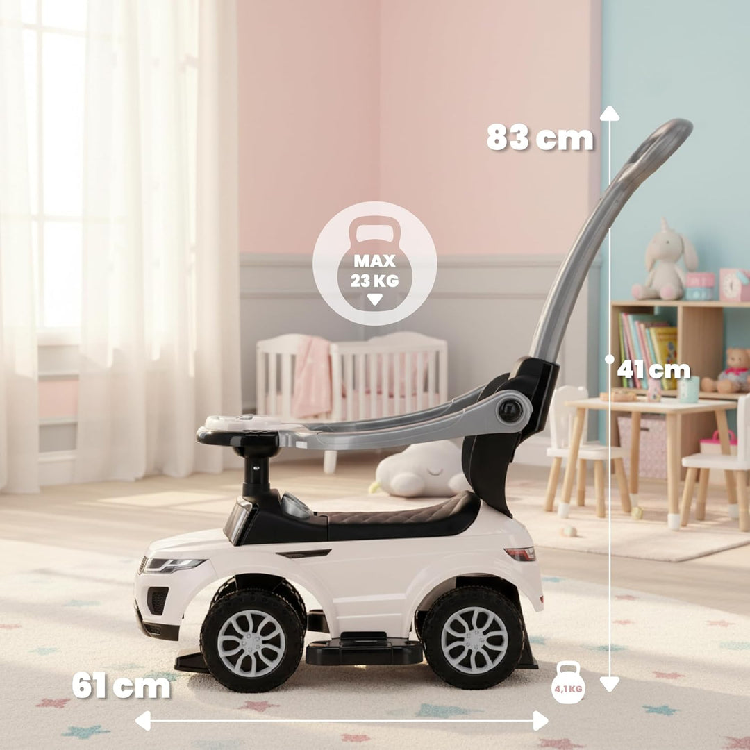 4in1 Kinderauto Rutschauto ab 2 Jahre und Schiebeauto mit Hupe und Musik, Rutschauto mit Stauraum un