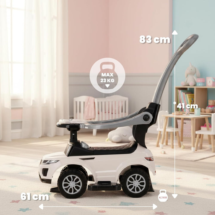 4in1 Kinderauto Rutschauto ab 2 Jahre und Schiebeauto mit Hupe und Musik, Rutschauto mit Stauraum un