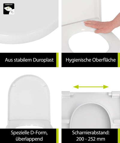 'aquaSu® WC-Sitz Reva für Duravit Toiletten | Toilettensitz mit Absenkautomatik | Duroplast | Take-O