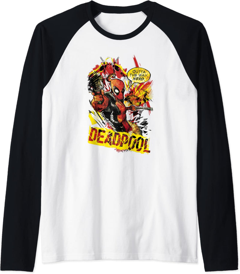 Marvel Deadpool Outta the Way Nerd Raglan