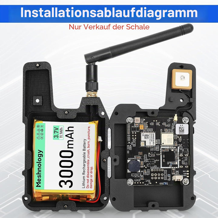 Gehäuse für Wio Tracker L1 Entwicklungsplatine Geräteset – 3000 mAh Akku GPS-Modul Antenne All-in-Ge
