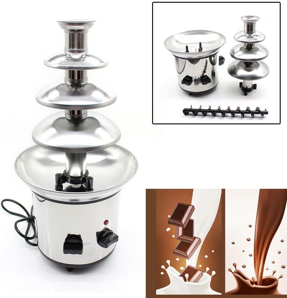 Edelstahl Schokolade Brunnen Maschine Familie Wasserfall Maschine Schmelzturm Kinder DIY 4 Etagen