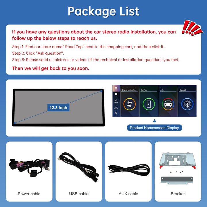 Road Top 12,3 Zoll Autoradio Carplay für BMW X5 X6 E70/E71 CCC (2007-2009) | Linux HD Touchscreen mi