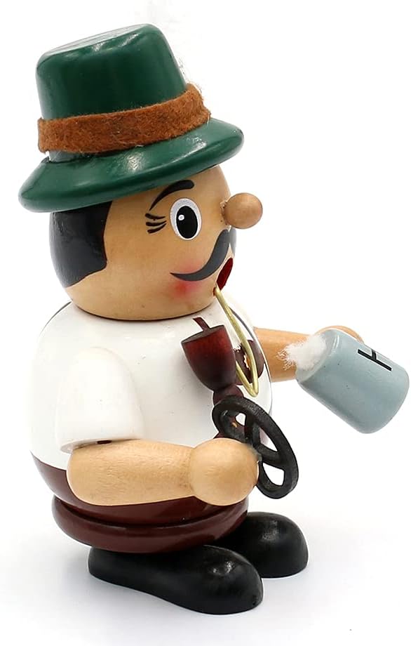 Dekohelden24 Lustiger Räuchermann als Bayer mit Brezel und Bier, ca. 12 cm, 12 cm