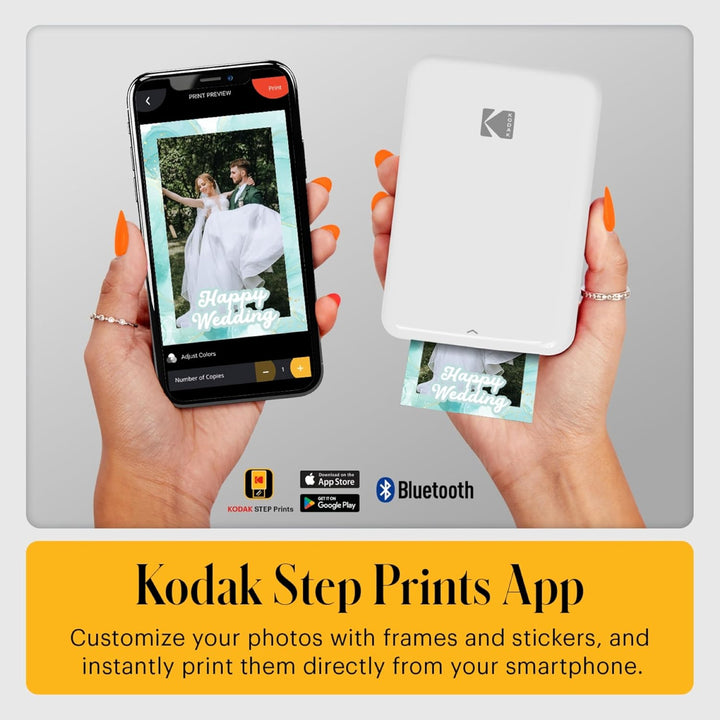 Kodak Step Instant Smartphone Photo Printer - 75 Sheets Bundle - Portable Mini Color Wireless Mobile
