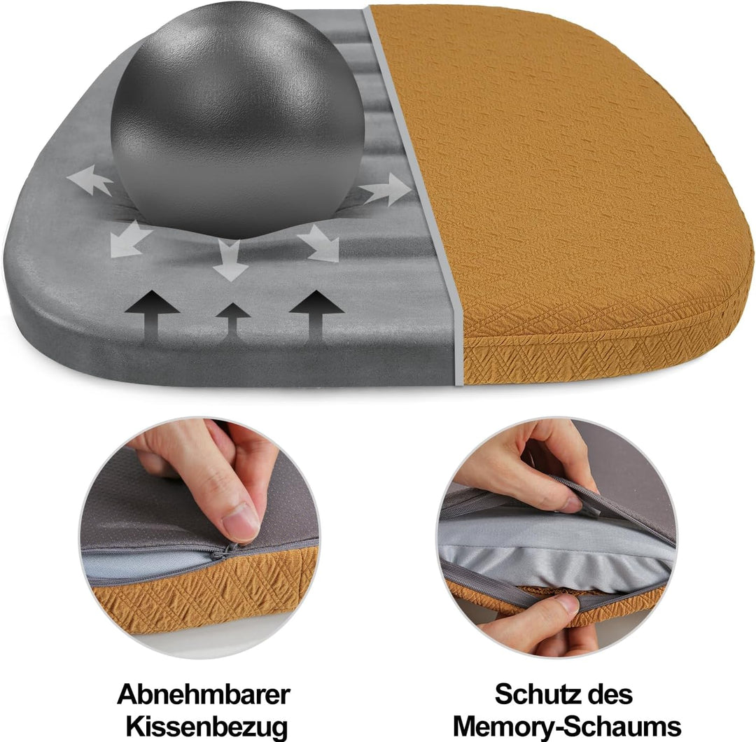BUYUE Luxus Memory Foam Stuhl Kissen 6 Pack, Jacquard 40cm U-Form komfortable Esszimmerstuhl Pad, ab