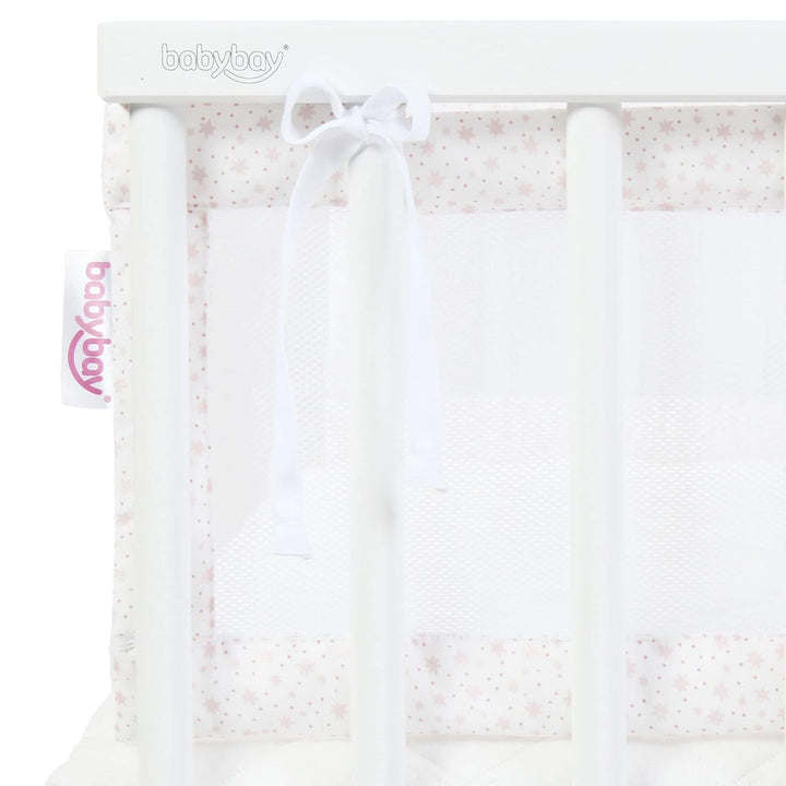 babybay Nestchen Mesh passend für Modell Original, weiss Glitzersterne rosé weiss Glitzersterne rosé