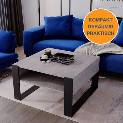 CraftPAK Couchtisch mit Stauraum | moderner Wohnzimmertisch aus Holzwerkstoff | massiv und stabil |
