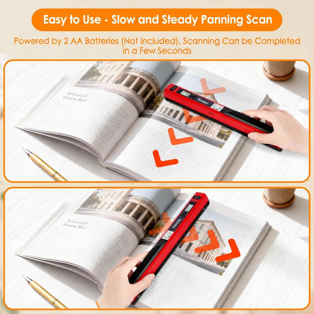 A4 Tragbarer Scanner, USB-Bildscanner, Handscanner, Farbscannen, 900 DPI, A4 Tragbarer Dokumentensca