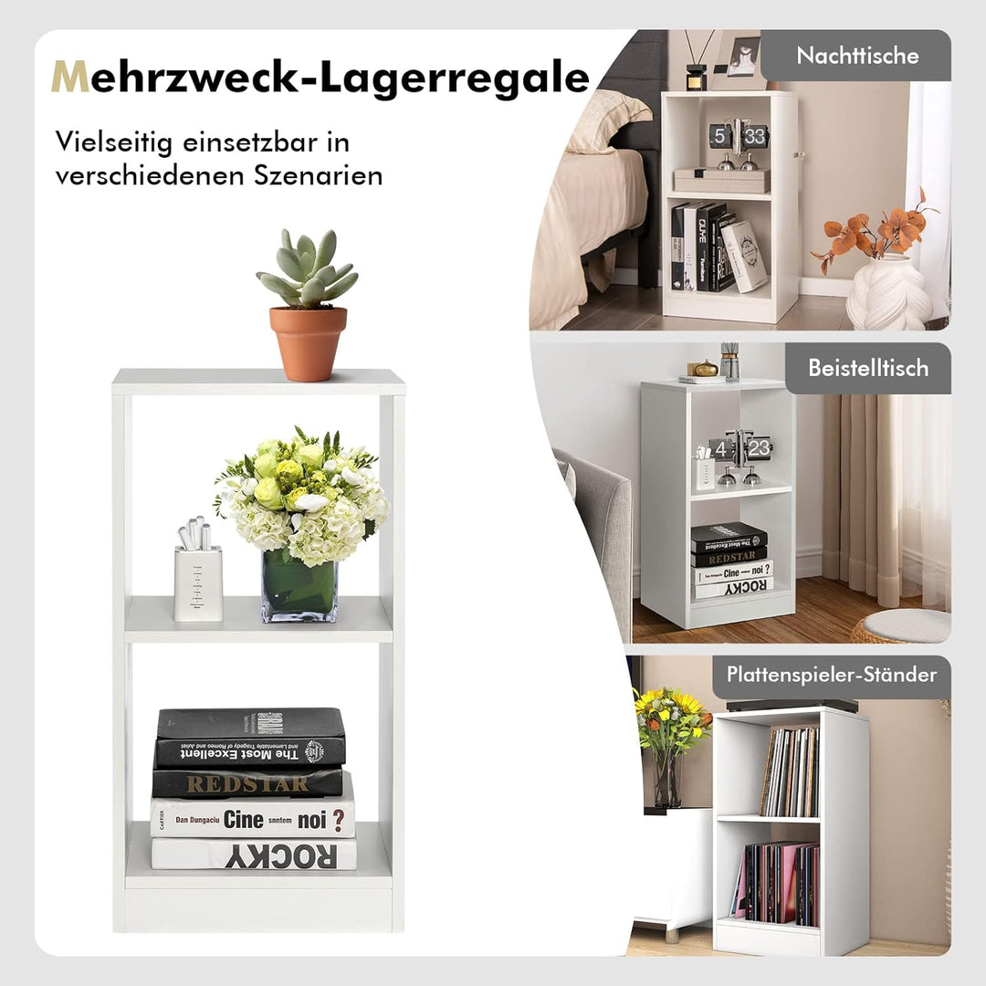 COSTWAY 2er Set Bücherregal, Standregal mit 2 Ebenen, Würfelregal aus Holz, Büroregal, Aktenregal, A