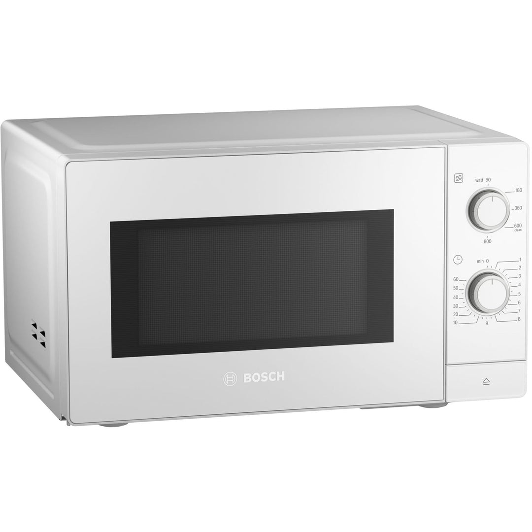 Bosch FFL020MW0 Serie 2 Mikrowelle, 26 x 44 cm, 800 W, Drehteller 27 cm, Türanschlag Links, Reinigun