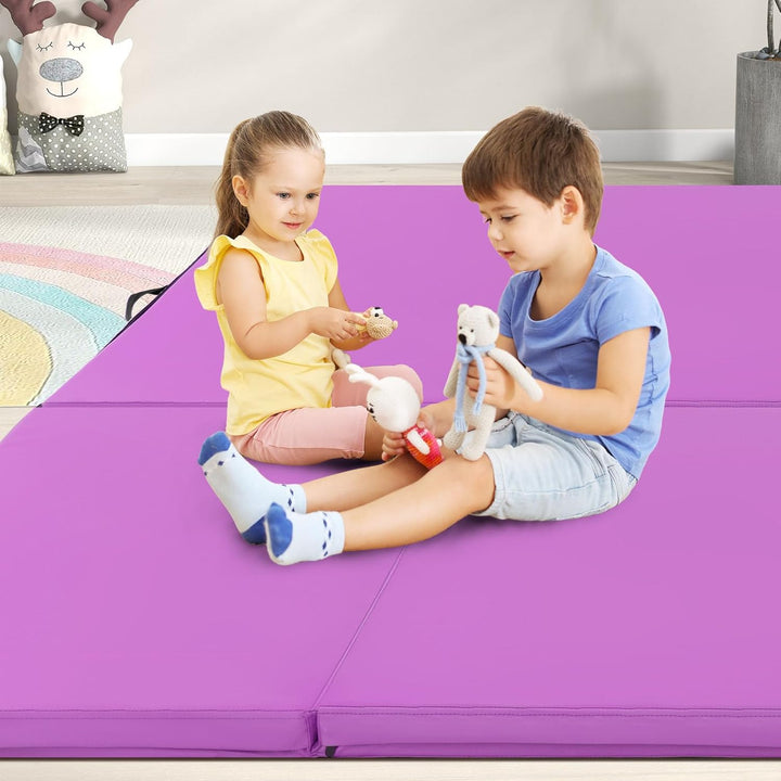 GOPLUS Turnmatte klappbar, 240x116x5cm Weichbodenmatte mit Tragegriffen & Klettverschlüssen, Gymnast
