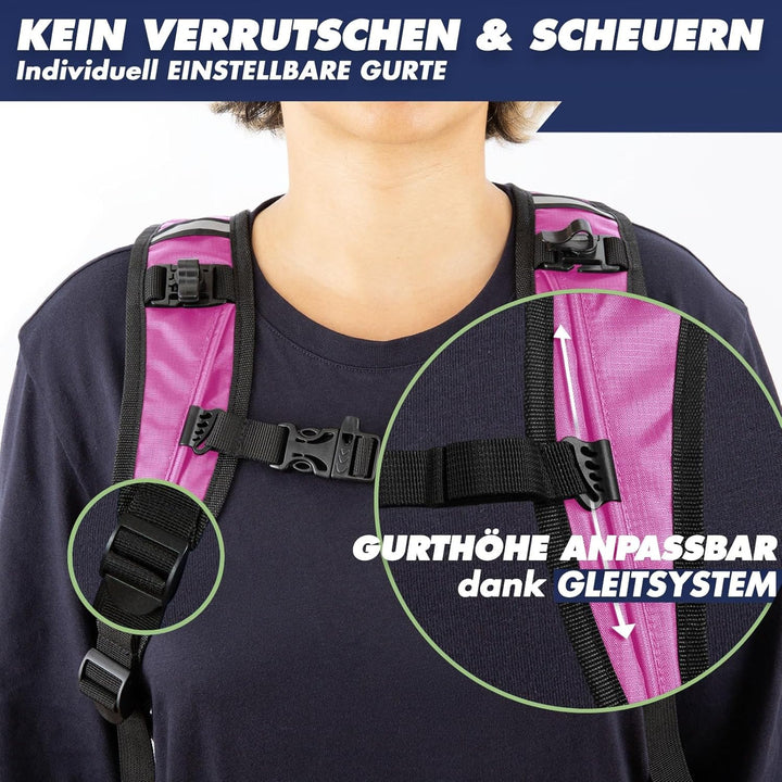 SASMO® Laufrucksack Damen 6L (Pink) mit Thermofach | Lauf Rucksack - Ultraleicht 300g | Laufrucksack