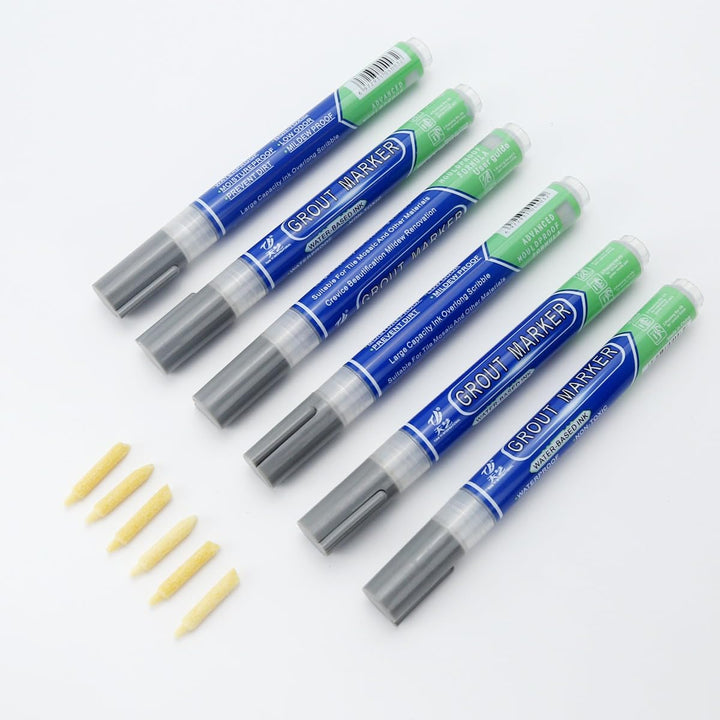 INF Fliesen Fugenstift 6er-Pack: Wasserdichter Fugenreparaturstift für Fliesenrestaurierung