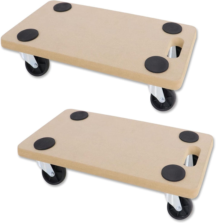Froadp 2 Stück Transportroller Rollbrett 580 x 290 x 108 mm Möbelroller Rollbretter inkl. Gummipads