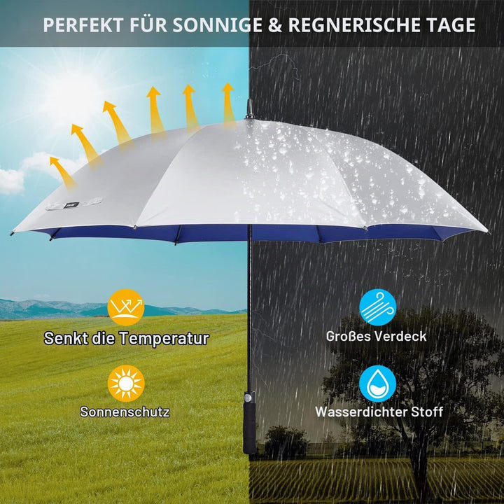 G4Free 54/62 Zoll Golfschirm Regenschirme Silberbeschichtet Sonnenschutz Grosse Winddicht Wasserdich